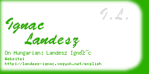 ignac landesz business card